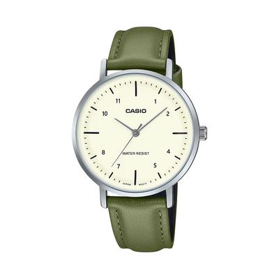 LTP-VT03L-3B Analog Quartz Ladies Watch Cream X Green Leather Band Overseas Model