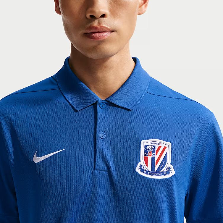 Nike Dri-FIT Victory 2026 Season Shanghai Shenhua Football Club Quick-Dry Polo Short Sleeve T-Shirt Men Tops IQ0584-445