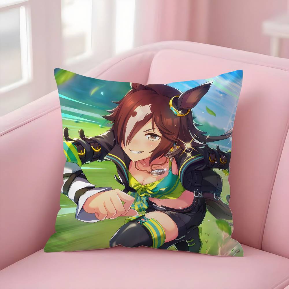 Anime U-Uma Musume Pretty DerbyS Pillow Case Soft Plush Fabric Double Sided Print Decorative Home Living Room Gift Cushion Cover