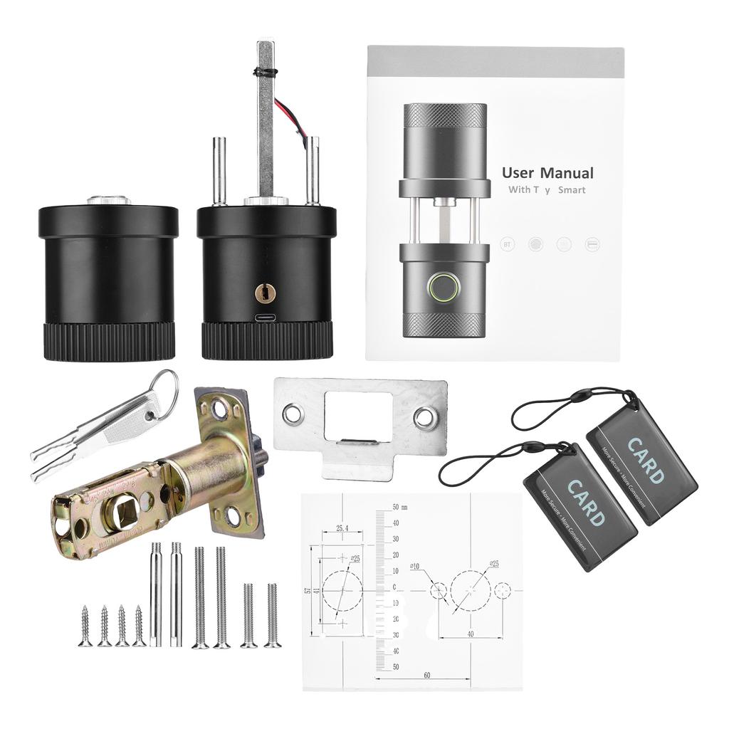 Smart Ball Lock 5 Unlocking Methods Fingerprint BT IC Card Function Keyless Entry Smart Door Lock for 35 65MM Door