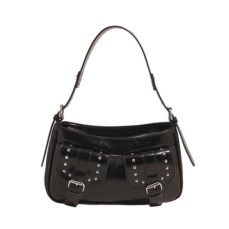 High-end Small Bag Women's New Locomotive Style Versatile Messenger Bag Fashion Shoulder Armpit Bag