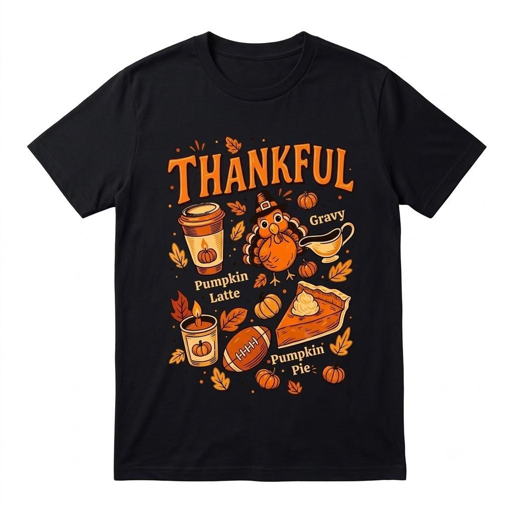 Autumn Harvest Thanksgiving Trending Black T Shirt Gift For Friends