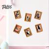 Small Picture Frames for Fridge Funny Wooden Magnets Frame, Retro Cute Cat Pattern Magnetic Refrigerator Style Interior Decoration Locker Magnet Photo