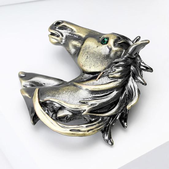 Alloy Horse Head Brooch Women Men Metal Horse Lapel Pin Animal Sweater Dress Suit Clothing Accessories Jewelry Gift