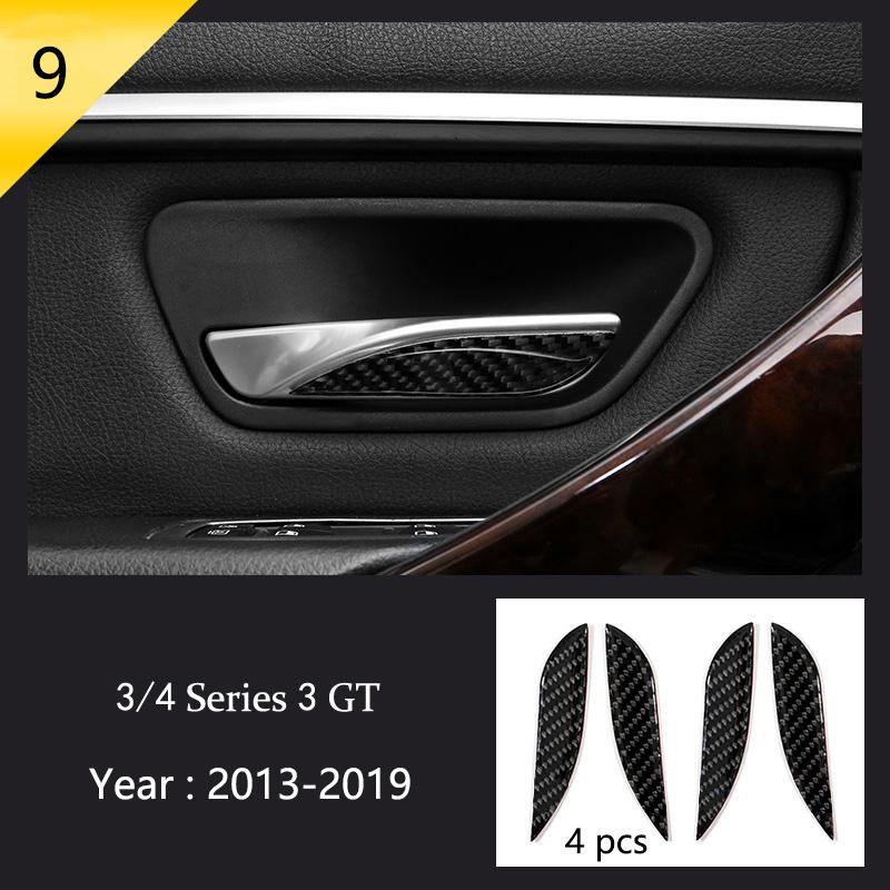 Car Styling Carbon Fiber Interior Button Panel Decoration Cover Trim Sticker Frame For BMW 3 Series F30 3gt F34 F32 Accessories