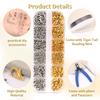 Crimp Beads Covers Kit with Bead Crimping Pliers Tool Brass Crimp Beads Tips Knot Covers Kit for for Jewelry Making DIY Craft