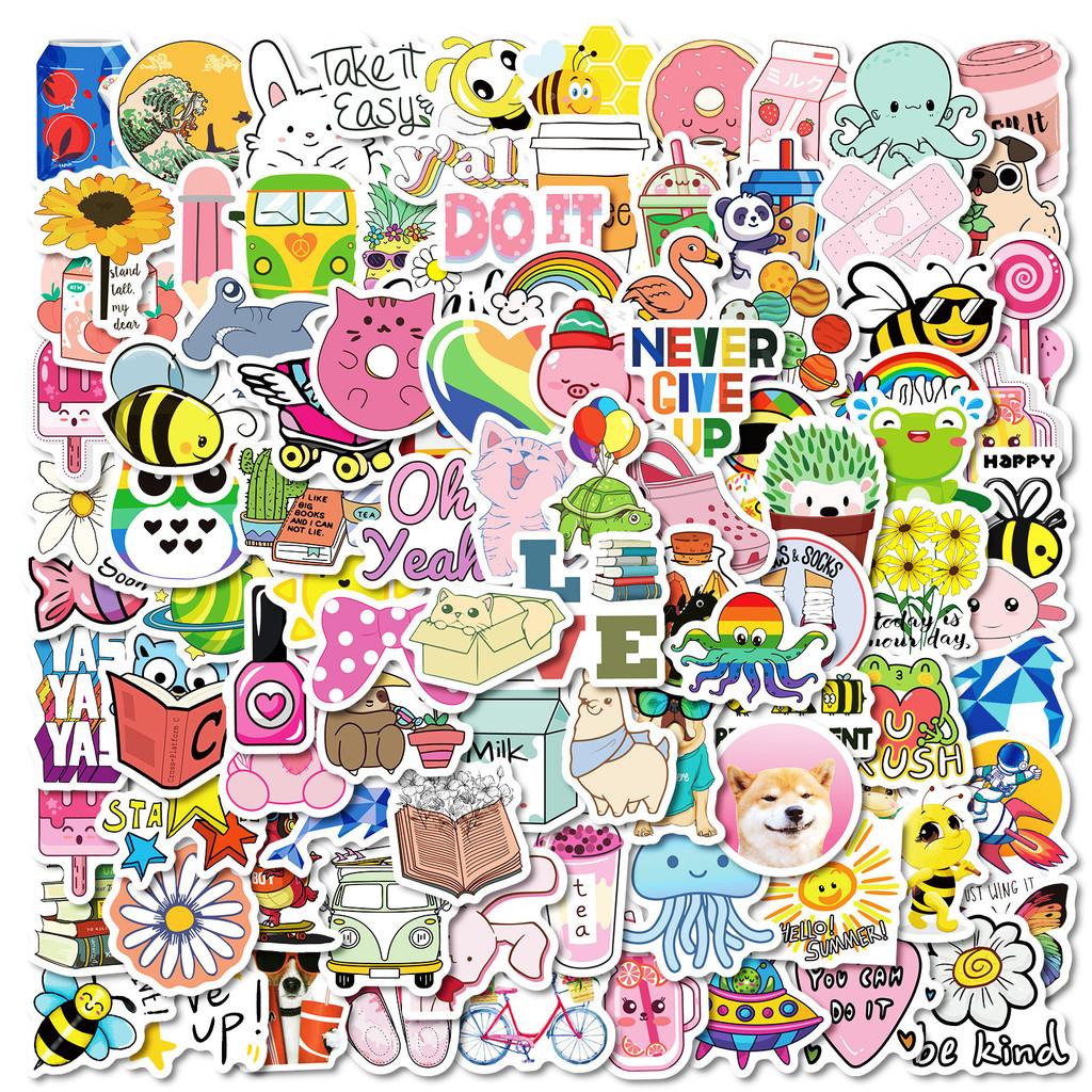 100Pcs Hand Drawn Ins Style Cute Little Objects Graffiti Stickers For Bicycle Hand Account Pencil Case Decals