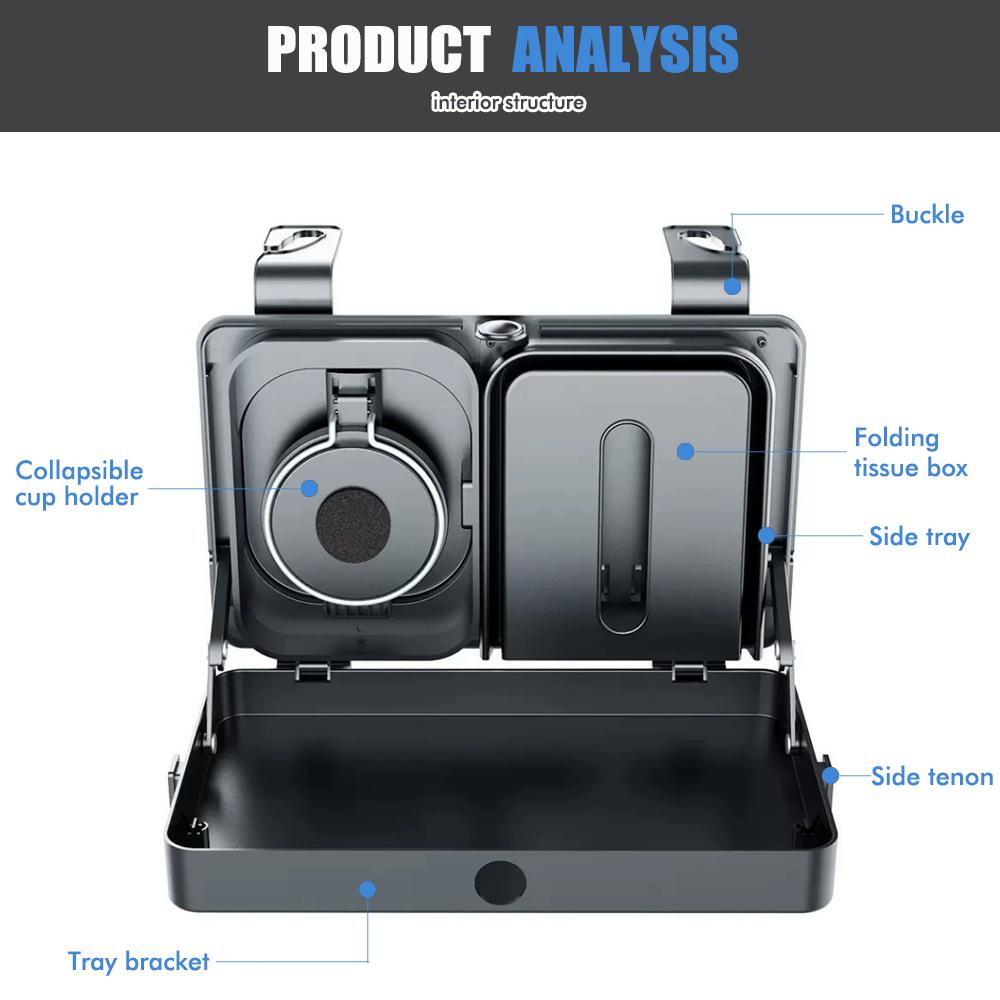 Car Seat with Foldable Table, Back Seat Storage Bag Waterproof Capacity for Car Truck SUV,Auto Accessories with Trash Bag Holder