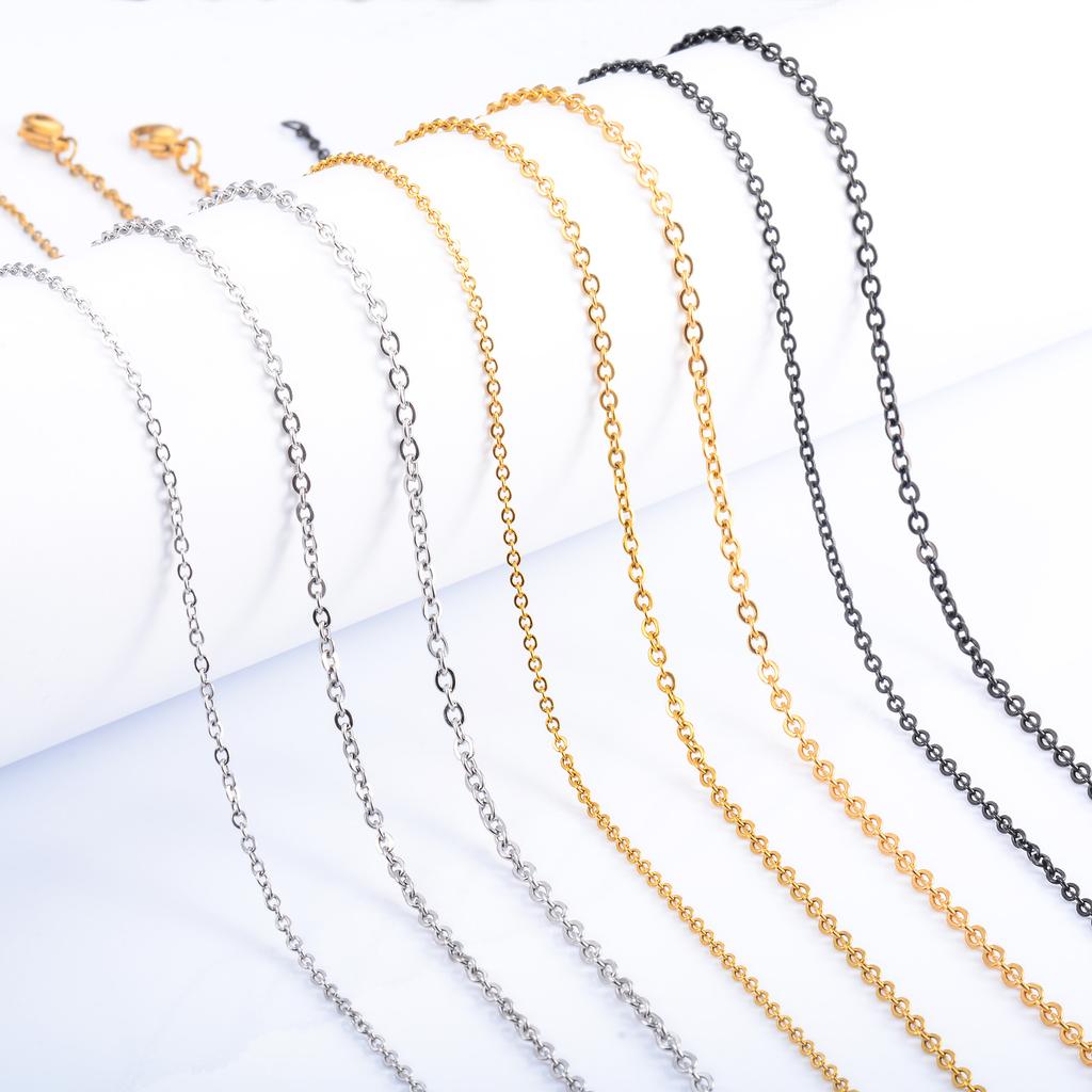 Classic Stainless Steel Link Cable O Chain Necklace for Women Men Choker on the Neck Collarbone Jewelry Accessories DIY Gift
