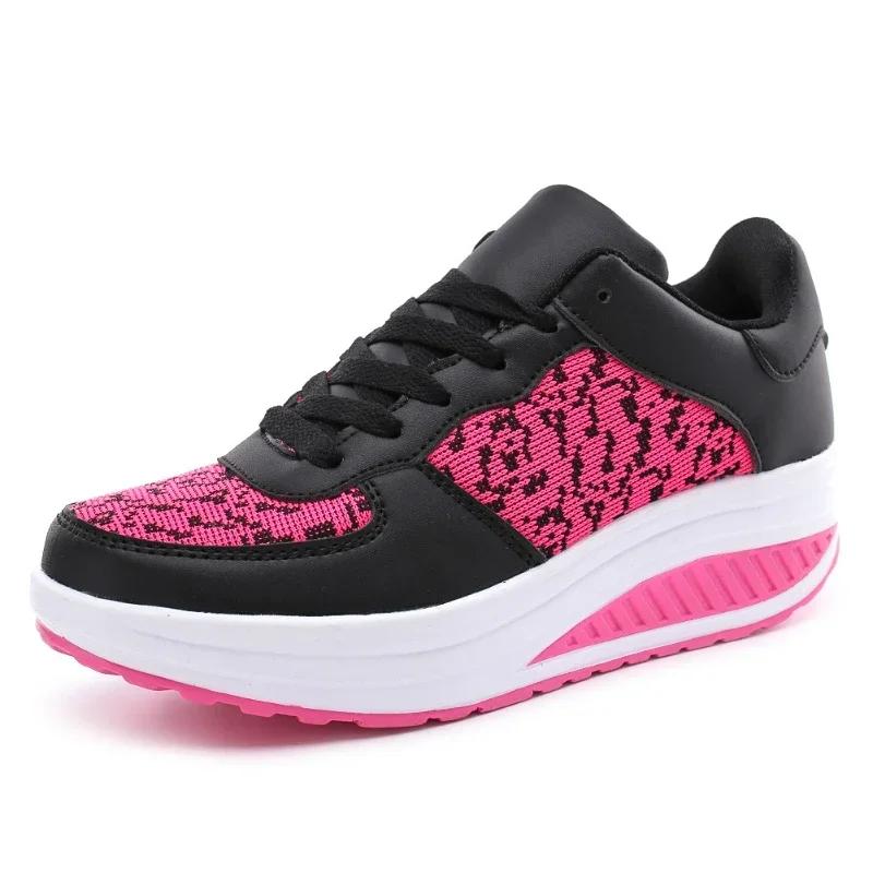 Fashion Women Shoes Lace Up Leather Sports 2025 Student Increase Platform Sneakers Outdoor Walking Women Shoes Zapatos De Mujer