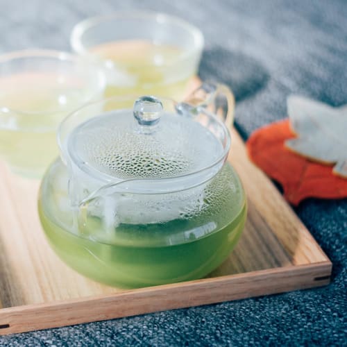 HARIO AYAORI Chacha Kyusu (Teapot) - Heat-Resistant Glass, Made In Japan, Easy To Clean, Transparent, 450ml Capacity, Round, Microwave and Dishwasher