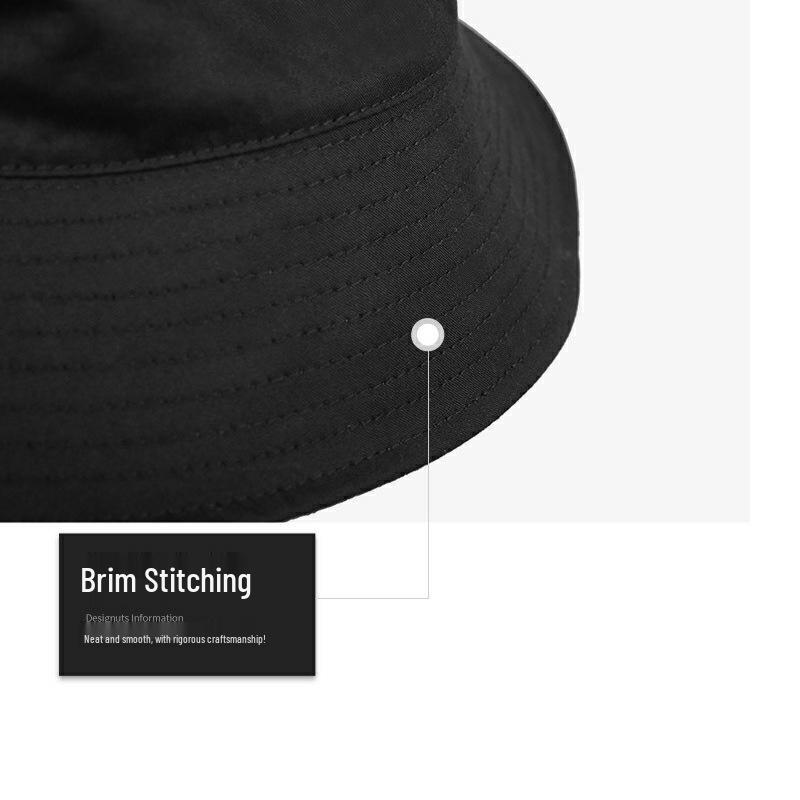 Custom Logo Pure Cotton Bucket Hat - Solid Color, Sun Protection for Outdoor Travel