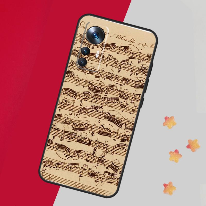 Sheet Music Case For Xiaomi 14 13 15 Ultra 11T 12T 13T 14T Pro Cover For POCO X7 Pro X3 X5 X6 F5 F6 F7