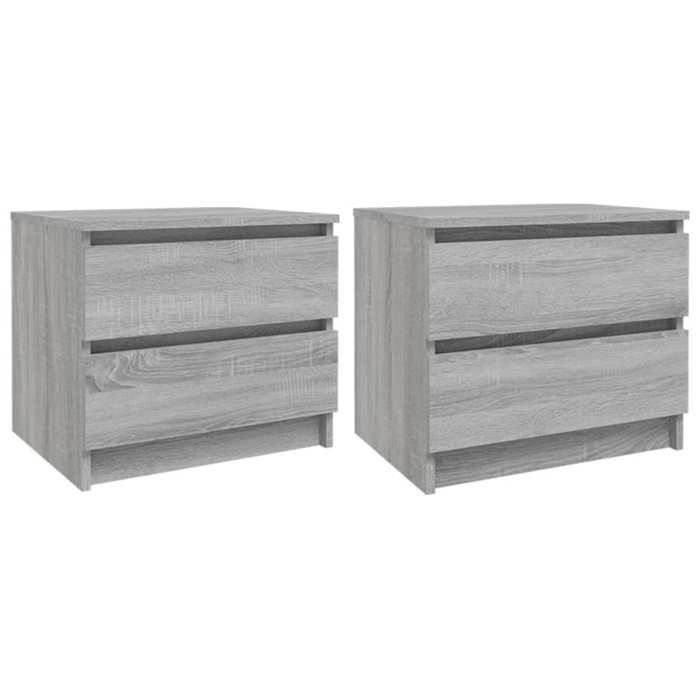 VidaXL Tables de chevet 2 pcs Sonoma gris 50x39x43,5cm Bois ingénierie815825