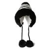 Autumn and Winter Cute Bear Fur Ball Plush Knitted Hat for Women Korean Style Ins Thickened Warm Ear Protection Cold Proof Woolen Hat