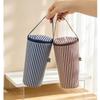 Thermal Lined Striped Tumbler Bag with Handle Insulated Water Bottle Carrier for Commuting Outdoor Activities