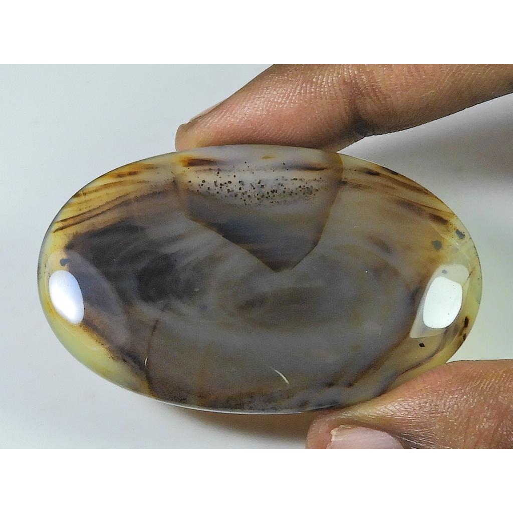 88Cts. Natural Botswana Agate Oval Cabochon Loose Gemstone 36X47X05MM SK-4083