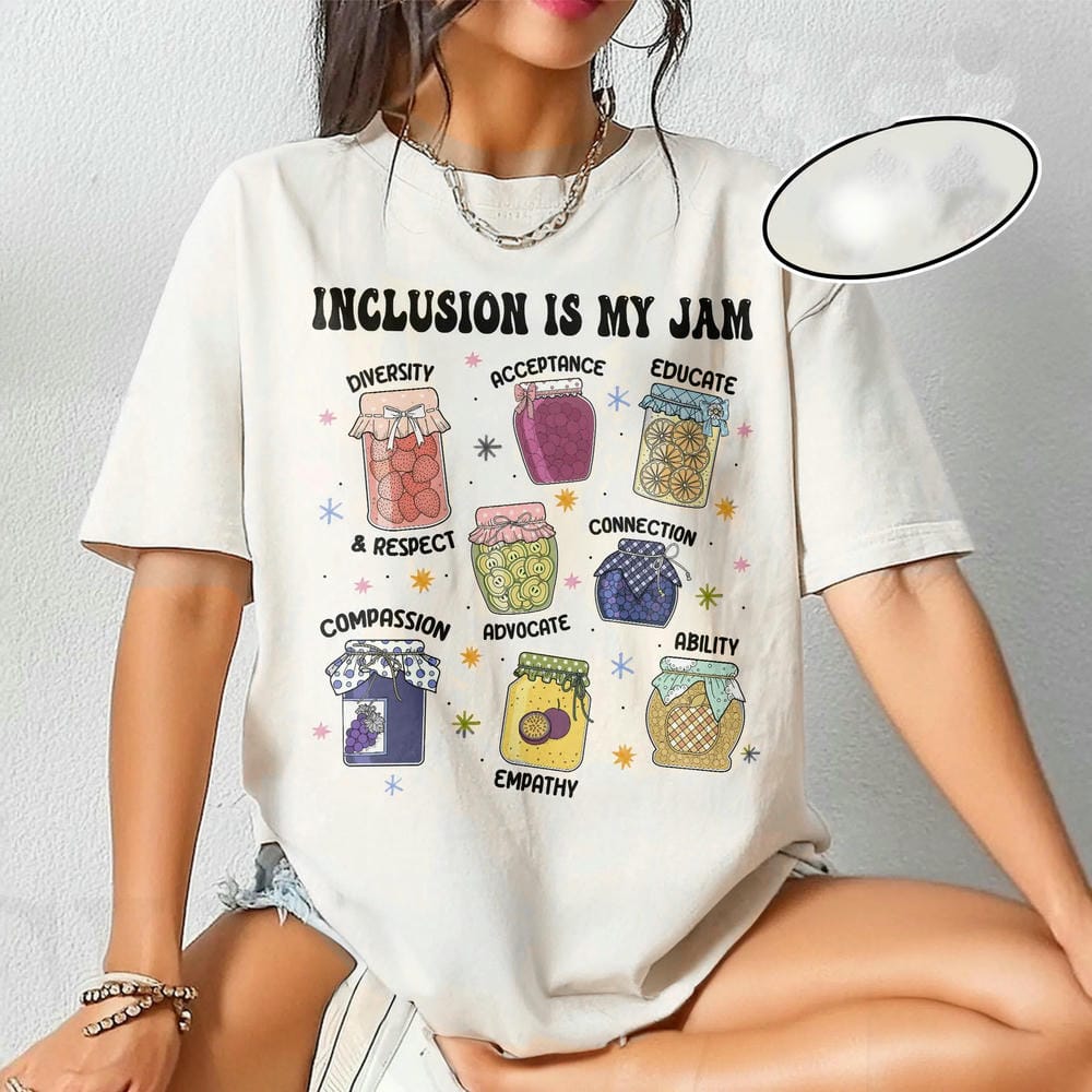 Vintage Inclusion Is My Jam Unisex Top Autism Awareness Instant Shirt Streetwear Vintage Dark Academia Bookish Literary Shirt S