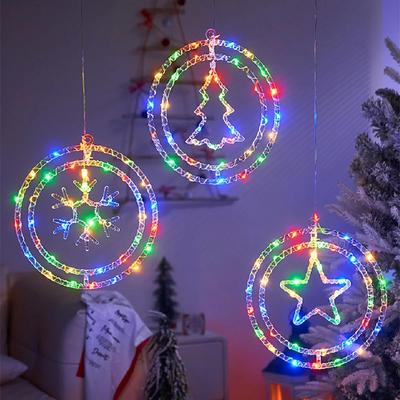 LED Weihnachts-Hängeleuchte USB-Knopf Drehbarer Anhänger Lichter Stern Hausdekoration Lampe Neujahrsdekorationen Party Weihnachtsbeleuchtung