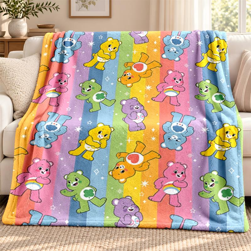 Care bear blanket Flannel Blanket Soft Cozy Plush Throw for Sofa Bed Lightweight Home Decoration Outdoor camping