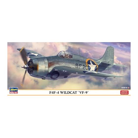 Hasegawa 1/72 American F4F-4 Wildcat 9th Fighter Squadron Plastic Model 02536