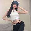 Women Knitted Elastic Crop Top Clothes Sleeveless Tank Top  Summer Korean   Cropped Feminino Streetwear