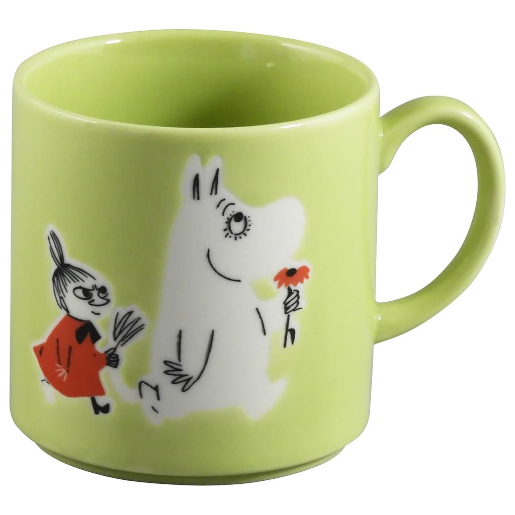 Moomin 9x9cm Wooden Gift Little Moomin Gift for Made in Mug, Large, 350ml, Diameter, Box, My, Design, Women, Birthday, Tableware, Japan, Green,