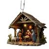 Weihnachtsbaum 2D Acryl Jesus Anhänger Ornament Familie Gebetsszene Anhänger Auto Hängedekoration Party Heimdekorationen