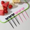 20Pcs Mini Fruit Forks Toothpicks Skewer Set For Kids Children Plastic Bow Food Picks For Bento Lunch Box Decorating Accessories