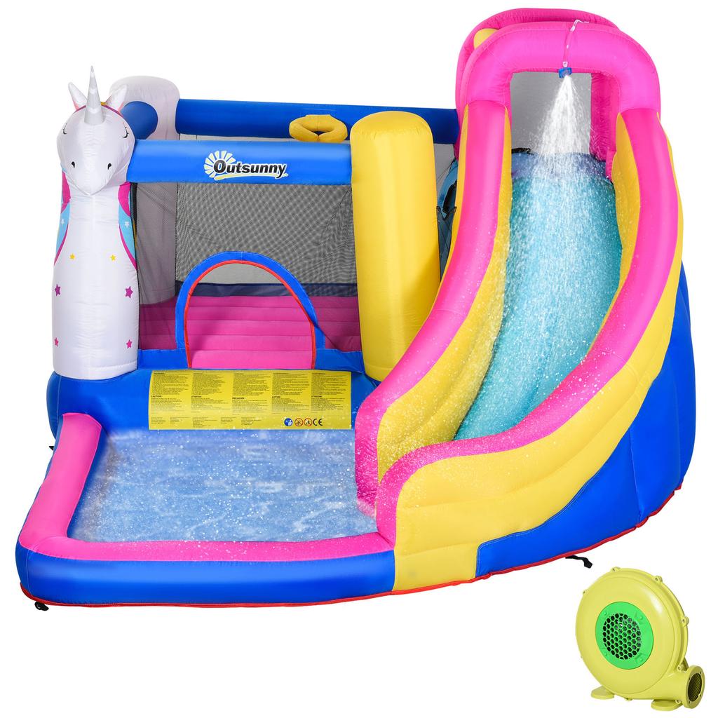 5 In 1 Bouncy Castle, with Blower, for Ages 3-8 Years - Multicoloured