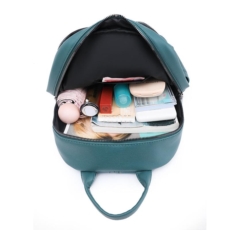 Leisure Backpack for Women, New Korean Version Versatile, Large Capacity Soft Leather Student Backpack, Simple Travel Backpack for Women