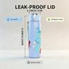1PC Soda Drink Bottle Summer Cartoon Print 750ml Color Plastic Sports Water Bottle Leakproof Flip Straw Lid Suitable for Sports Office Home Use
