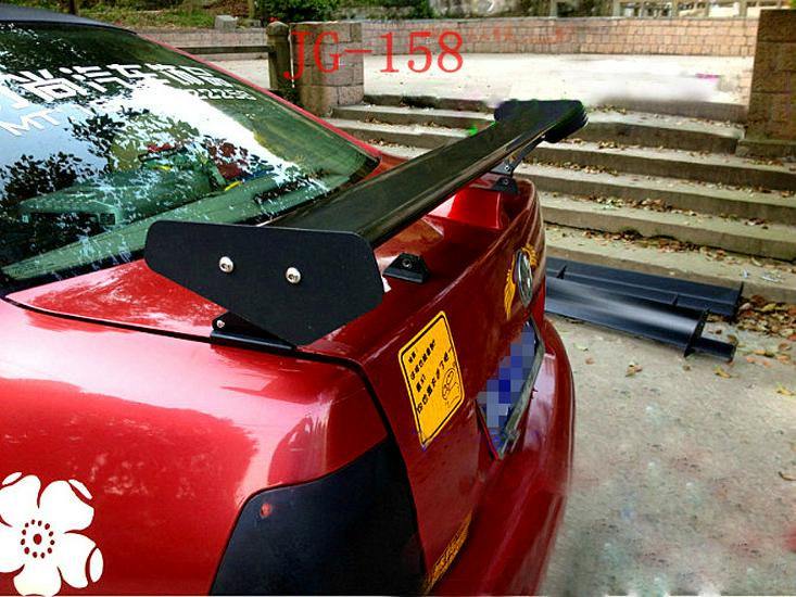 Universal No-Drill Black Aluminum Rear Spoiler for Sedans