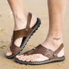 Fashion Big Size 47 Men Leather Sandals Summer Classic Men Shoes Slippers Soft Sandals Men Roman Comfortable Outdoor Walking Footwear