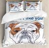 French Bulldog Duvet Cover Set Cute Animal Modern Decorative 3 Piece Bedding Set With 2 Pillowcase Dog Pattern Comforter Covers