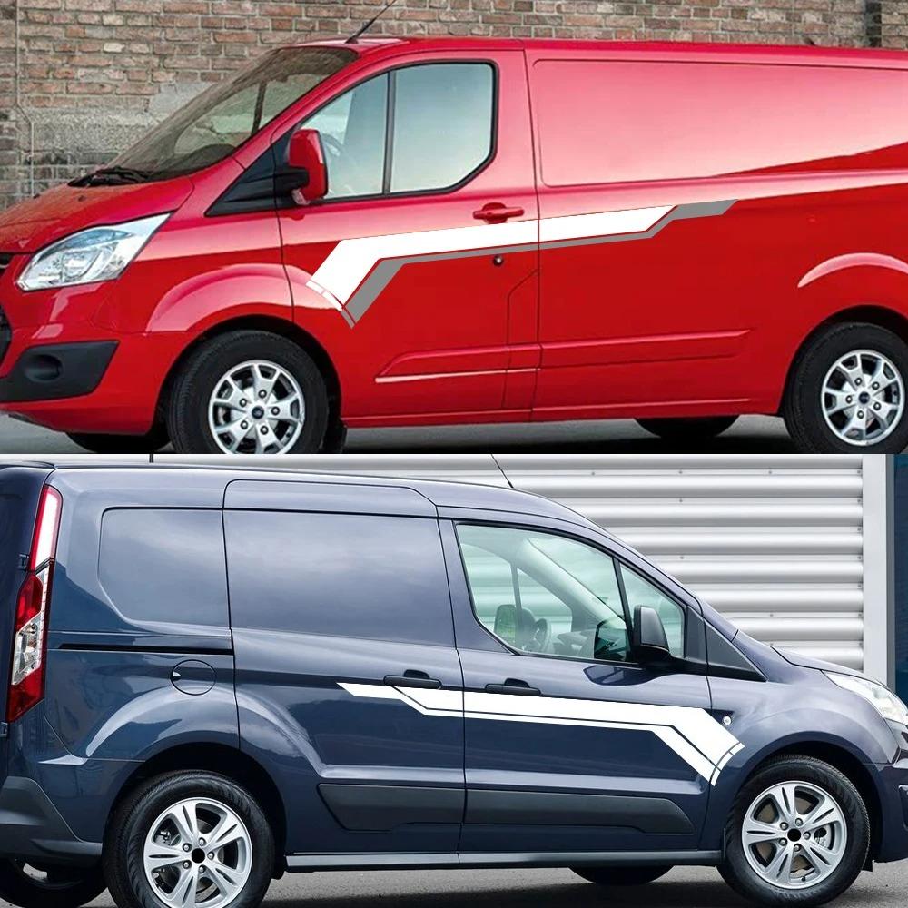Car Body Side Stickers For Ford Transit Van Sport Side Graphics Stripes Decor Vinyl Decals Auto Decoration Stickers Accessories