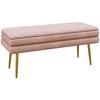 Bank Gestoffeerde Bank, met Opbergruimte, Staal, 100 x 37,5 x 42 cm, Roze