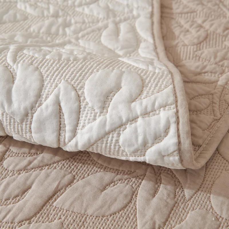 Pure Cotton Embroidered Wave Edge Sofa Cushion Four Seasons Universal Anti Slip Seat Cushion Simple Dustproof Couch Cover Cloth