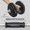 2 In 1 Gym Weights 42 Kg With 14 Plates Barbell And Dumbbells Steel 180x24x24 Cm Black