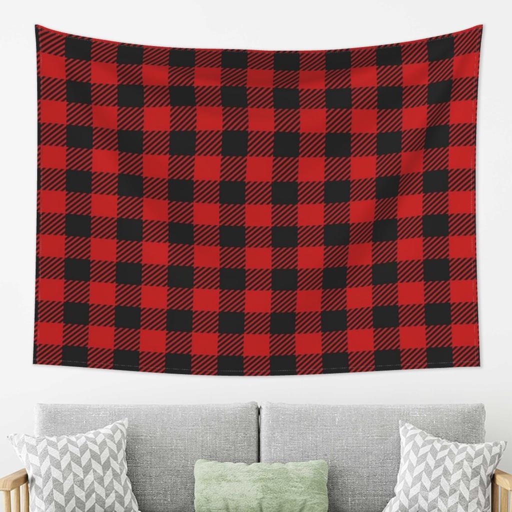 Red And Black Seamless Pattern Tapestry Wall Hanging Aesthetic Home Decor Tapestries for Dorm Room