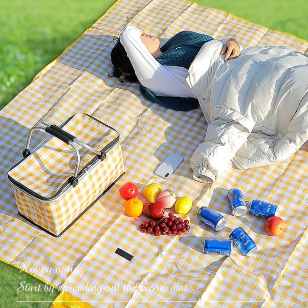 

Colorful Plaid Travel Thermal Bag Large-capacity Camping Insulated Bags Outdoor Picnic Bag Work Green Plaid