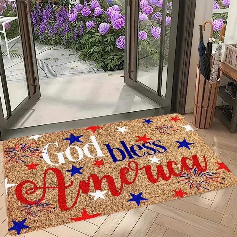 Tropical Style Door Mat With Palm Tree Cactus Pineapple Floral Patterns, Soft Decorative Entryway Rug For Home Indoor Outdoor