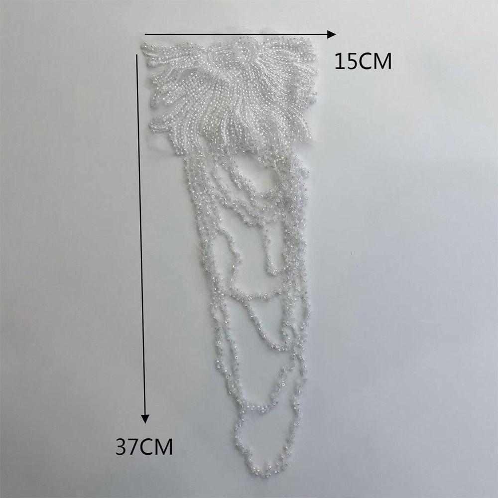 Třásně Design Křišťálové Korálky Záplata Odnímatelná Dekorace Těžký Průmysl Výšivka Třásně Aplikace Detail Křišťálových Korálků