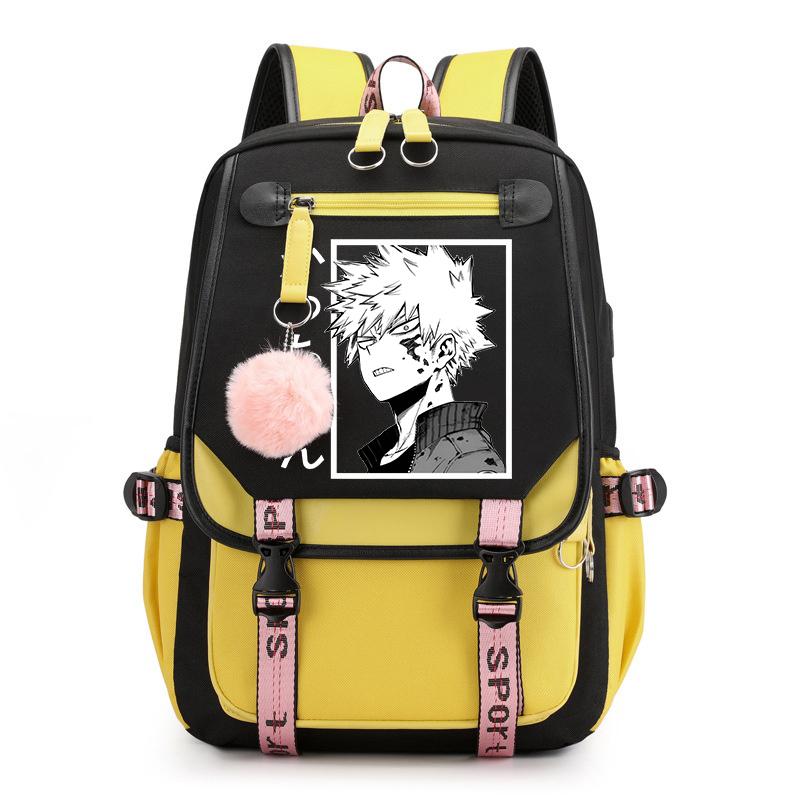 New Anime Bakugou Katsuki Printing Backpack Ladies Backpack Travel Rucksack Girl School Bag Women Men Laptop Bag Daily Backpack