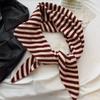 Solid Color Triangle Shawl Striped Cross Scarves Retro Large Wraps  Clothing Accessories