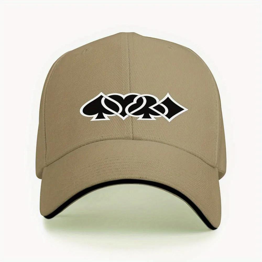 Poker Suits Spades Hearts Diamonds Graphic Baseball Cap Adjustable Casual Polyester Unisex Cap