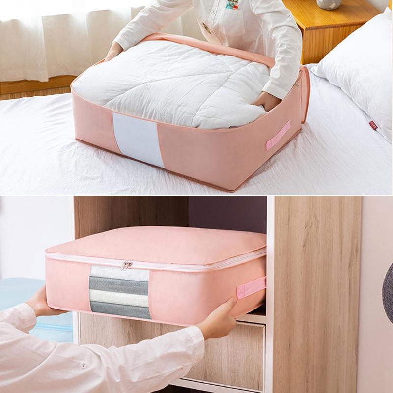 Zuhause Faltbare Aufbewahrungstaschen Vliesstoff Kleiderorganizer Schrankorganizer für Kissen Steppdecke Decke Kleider Aufbewahrung