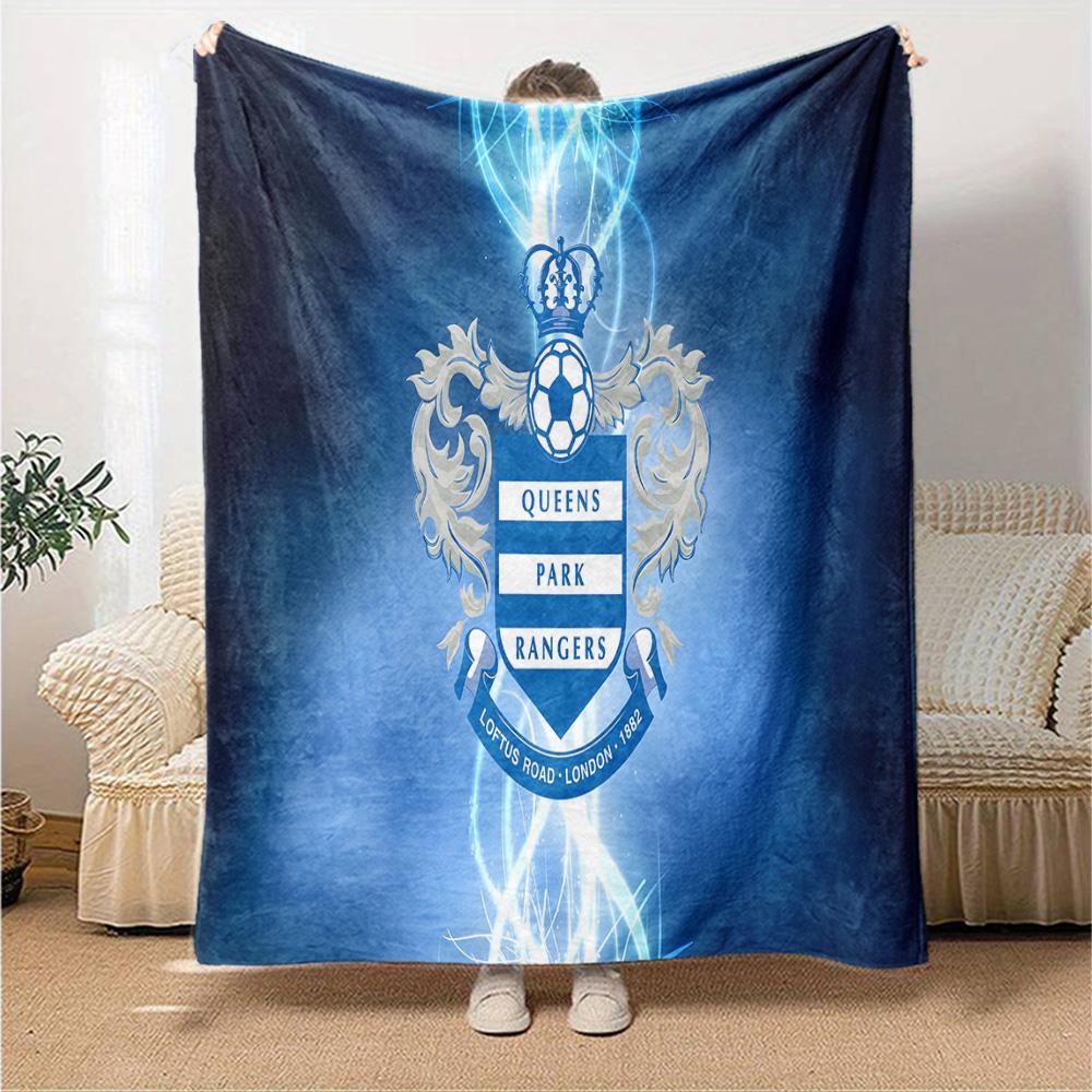 Queens Rangers Fußball Flanelldecke, Weiches Polyester, Modernes Design, Ganzjahres für Camping, Reisen, Geschenke für Feiertage oder Geburtstage