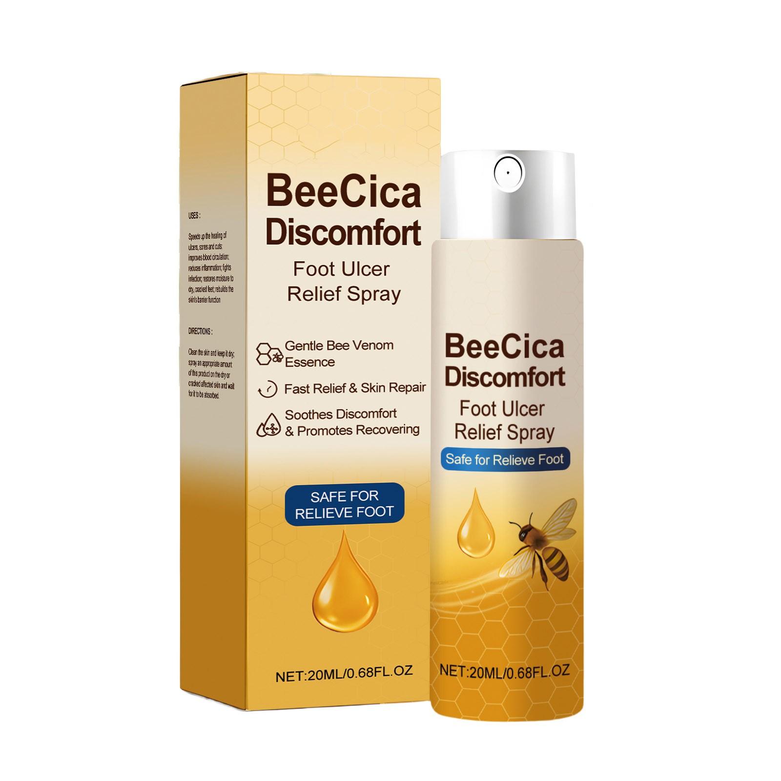 

Спрей для облегчения боли в ногах с пчелиным ядом Мягко увлажняет и ухаживает за кожей Облегчает дискомфорт Способствует заживлению Увлажняет 20 мл белый