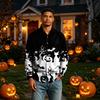 Men's Long Sleeve Button Down Shirt Halloween Print Casual Fit Shirt for Party
